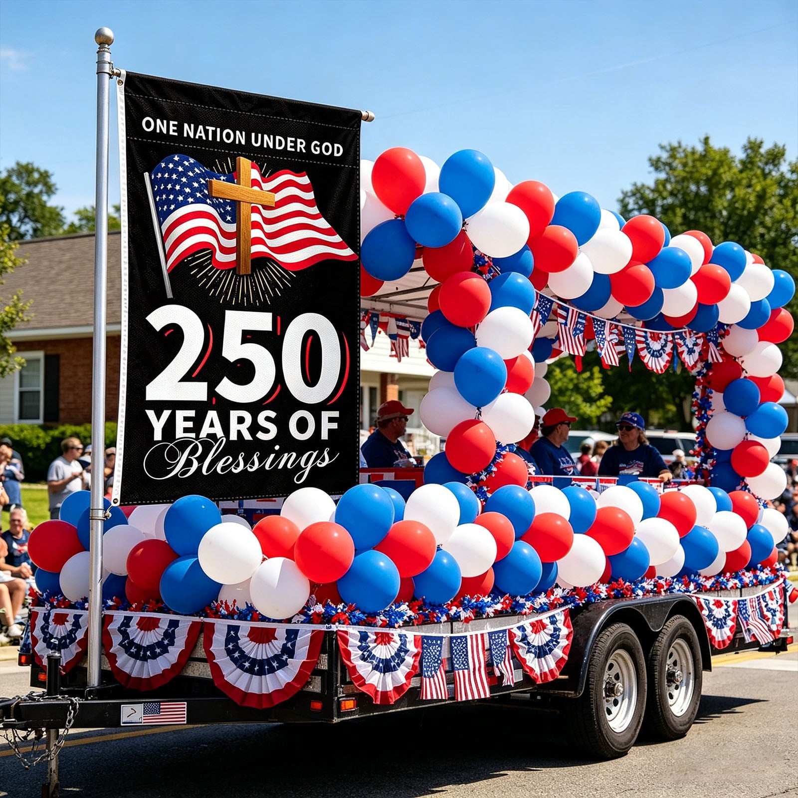 Win s Way USA 250th Anniversary Flag, Double Sided Outdoor Patriotic Decor, 12x18