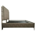 thumbnail image 3 of Benzara BM196936 Wooden Queen Size Bed with Metal Legs & Leatherette Headboard & Footboard, Beige, 3 of 4