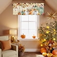 thumbnail image 2 of Kitchen Valances for Window, Thanksgiving Pumpkin Green White Pumpkins Light Filtering Rod Pocket Valance Curtain, Fall Maple Leaf Short Curtains Window Topper for Bedroom Living Room 54x18in, 2 of 8