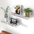 thumbnail image 4 of SHYFOY 15"x5.9" Glitter Glass Mirrored Floating Shelves (Set of 2), 4 of 6