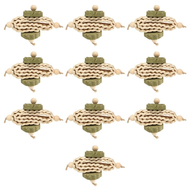Rabbit Chewing String Teeth Grinding Boredom Relief Woven Small Animal Grass Cake Toy for for Hamster Guinea Pig 10pcs