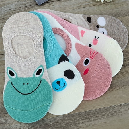 

1 Pair Women Cute Non-Slip Boat Loafer Cotton Invisible Low Cut No Show Socks