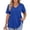 Blue, variant on Women's Plus Size Crew Neck Short Sleeve Basic T-Shirt, Solid Color Loose Fit Top, Comfortable Casual Essential Tee for Curvy Ladies Summer Wear Black XXL