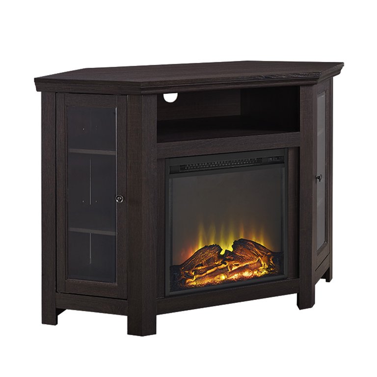 Walker Edison Espresso Corner Fireplace TV Stand for TVs up to 50 -  Walmart.com
