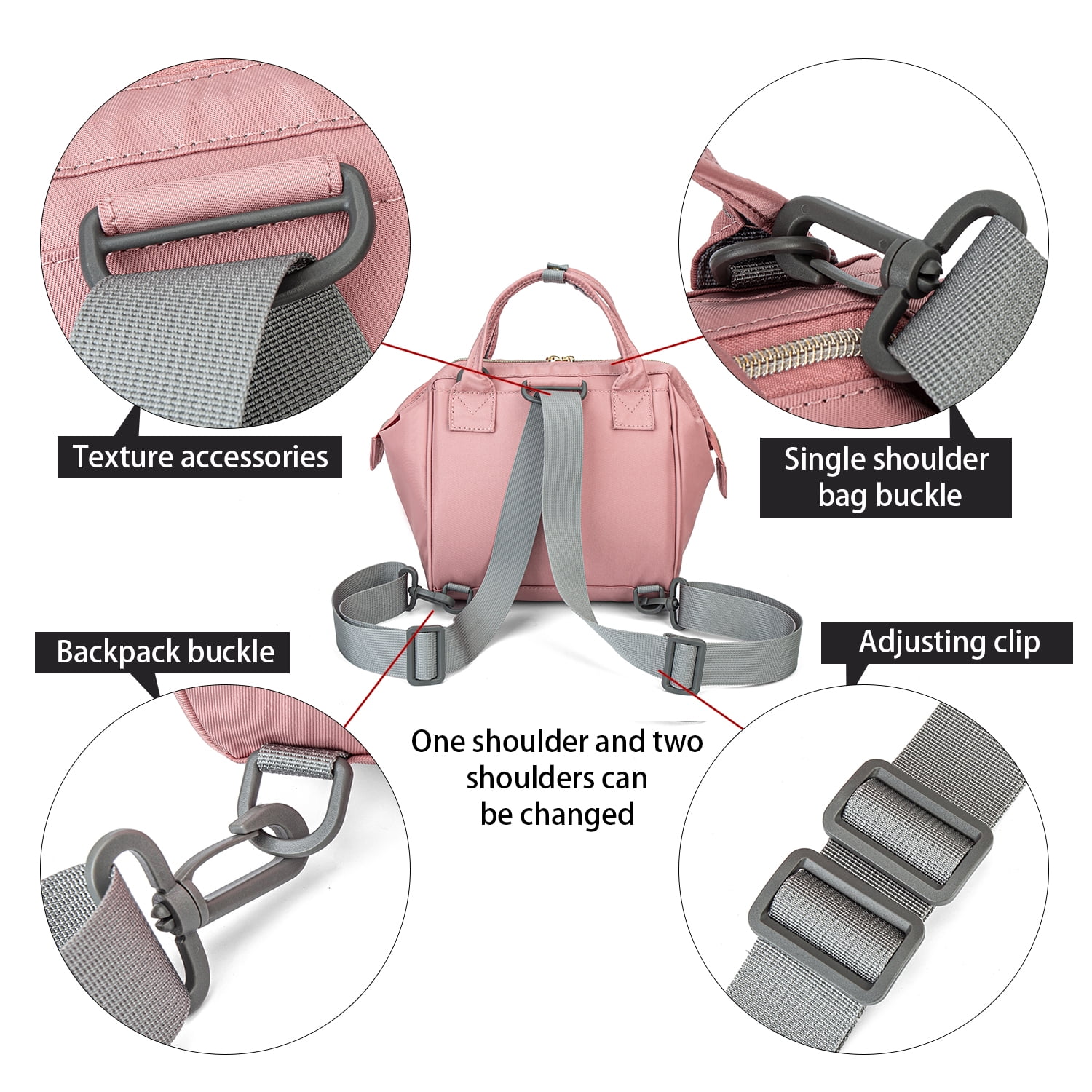 Baby Diaper Bag Nappy Backpack Waterproof Multi-Function Convertible Mini Smart Diaper Bag Backpack for Outdoor