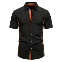 Men's Collared Shirts Short Sleeve Button Up Wrinkle-Free Untucked Dress Shirts Work Slim Fit Casual Business Outfits