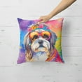 thumbnail image 4 of Shih Tzu Hippie Dawg Fabric Decorative Pillow 18 in x 18 in, 4 of 5