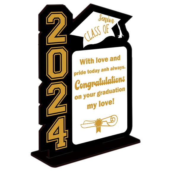 DRAFIDEEP Home Decor Graduation Party Centerpiece Multi Wood 1Pcs 8.0X5.8X1.6In