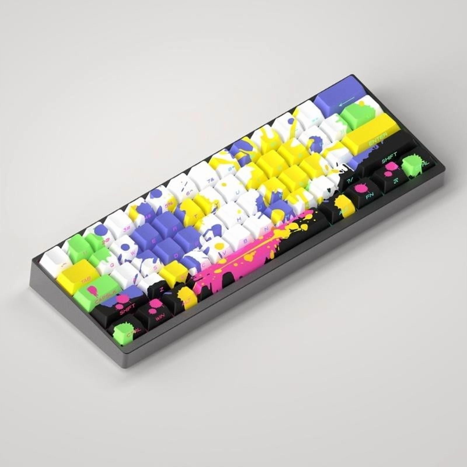 130Key Keycap Cherry Height Graffiti Side Engraved Translucent Keycaps PBT Heat Sublimated For Mechanical Keyboards