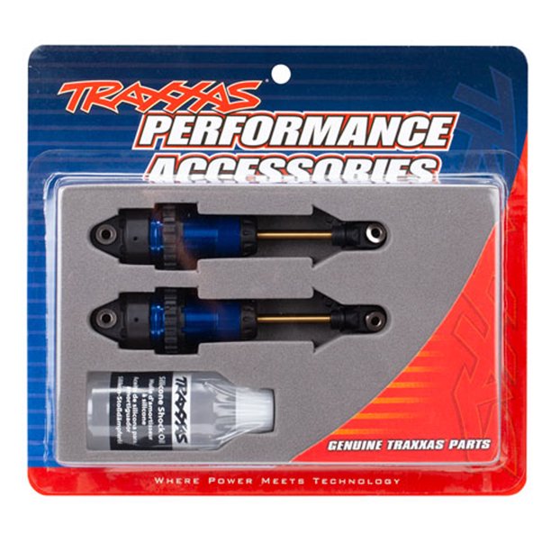 Traxxas 7461 Aluminum GTR Long Shocks, Blue, Slash 4x4 / Rustler 4x4