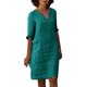 thumbnail image 1 of Vestido mini de algodón y lino con cuello en V y manga corta para mujer: vestido informal de color liso para vacaciones y ocasiones semiformales, ideal para primavera/verano., 1 of 8