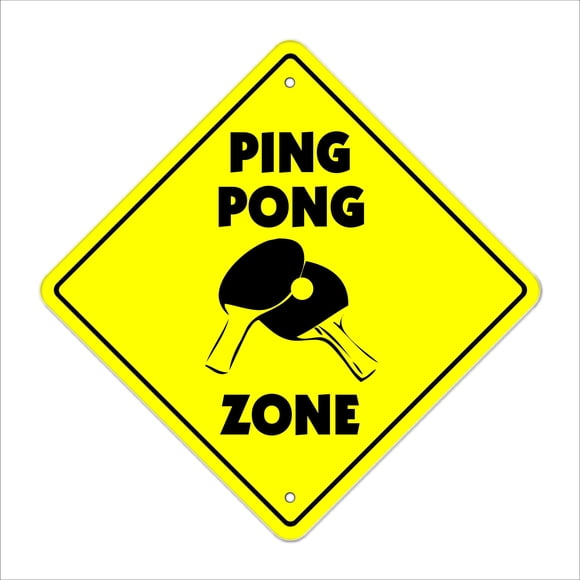 Señal De Cruce De Pingpong-M Zone Xing Para Interior/Exterior, Señal De Plástico De 12 Pulgadas De Alto, Pelota De Tenis De Mesa, Juego De Paleta, Sala De Recreación, Recreación