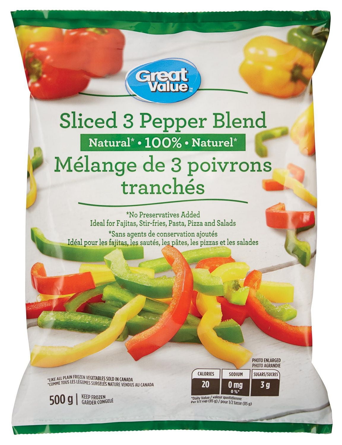 Great Value Frozen Sliced 3 Pepper Blend