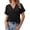 Black, variant on Womens Button Down Shirts Casual Short Sleeve Cute Tops V Neck Blouses 2026 Summer Beach Vacation Outfits Blue XL
