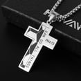 thumbnail image 3 of HZMAN Basketball Football Soccer Cross Pendant, I CAN DO ALL THINGS STRENGTH Bible Verse Stainless Steel Necklace (Soccer Silver), 3 of 7