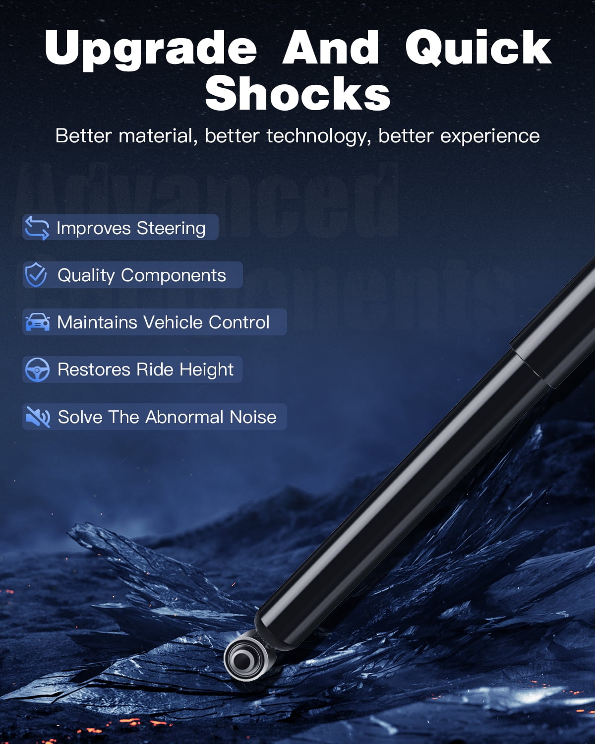 Shocks Struts,ECCPP Rear Pair Shock Absorbers Strut Kits Compatible with 1999-2006 for Chevy Silverado 1500,1999-2008 for GMC Sierra 1500 344386 37152