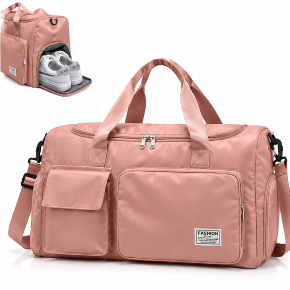 BN-LINK Gym Bag for Women, Travel Duffle Bag with Shoes Compartment and Wet Pocket, Large Waterproof Weekender Bag for Gym, Sports, Swimming, Yoga