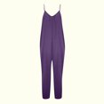 thumbnail image 4 of Toddler Kids Girls' Casual Sleeveless Jumpsuits Spaghetti Strap Loose Romper Wide Leg Long Pants with Pockets, Summer Fashion Cute Solid Color Suspenders Clothes Purple qILAKOG 3-4 Years, 4 of 5
