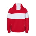 thumbnail image 2 of J. America - Varsity Fleece Colorblocked Hooded Sweatshirt - 8644 - Red - Size: S, 2 of 2