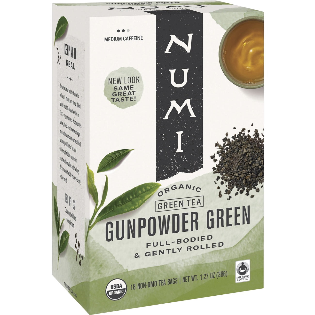 (6 Pack) Numi Gunpowder Green Tea,18 Tea Bags