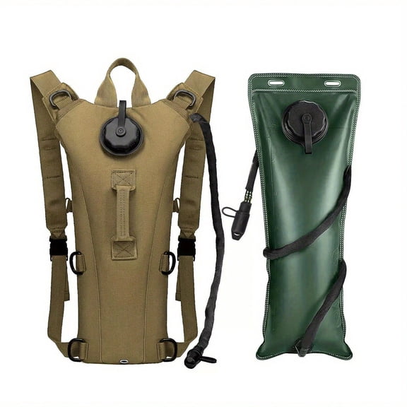 3L Hydration Backpack with Water Bladder, Khaki, 1 Pack