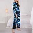 thumbnail image 4 of Lsque Geometry Dash Pattern Long Sleeve Pajama Set for Women - Soft 2-Piece Sleepwear and Loungewear Set with Pockets, Comfy Nightwear, 4 of 8