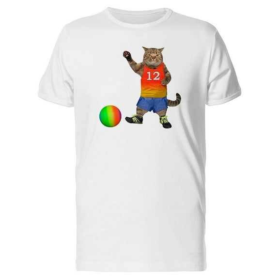 Cool Cat Soccer Player Tee Men's -Image by Shutterstock