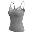 thumbnail image 3 of Asxite Tank Tops for Women Sleeveless Solid Color Lace Spliced Bateau Neck Trendy Casual Blouse, 3 of 5