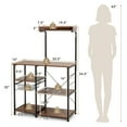 thumbnail image 4 of Costway 4-Tier Kitchen Baker's Rack Microwave Stand w/Basket & 5 Hooks Dark Brown, 4 of 10