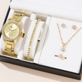 thumbnail image 1 of YISITIAN 5 Piece Set Women's Quartz Rhinestone Watch with Necklace and Bracelet Jewelry Set ZH920-1138, 1 of 5