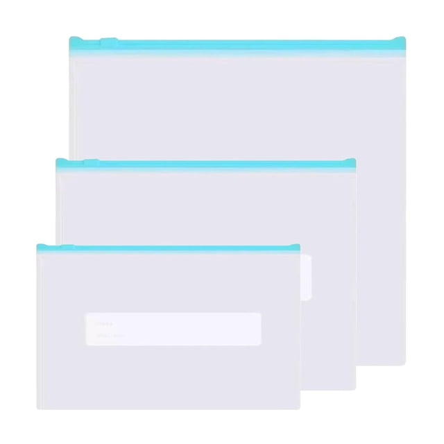 Freezer Bags 45 Pieces Thickened Resealable Zipper Plastic Food Storage Bags for Freshness and Leakproof Preservation