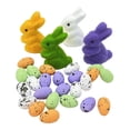 thumbnail image 3 of AMLESO 4Pcs Easter Foam Rabbits 24Pcs Colorful Eggs Artificial Bird Eggs for Easter C, 3 of 8