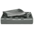 thumbnail image 2 of Ntbay 3-Pieces Twin Size Silky Satin Stripe Duvet Cover Set, Ultra Soft & Luxury Bedding Set with 1 Duvet Cover (No Comforter) & 2 Envelope Pillowcases (No Pillows), Dark Gray, 2 of 5