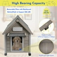 thumbnail image 6 of PETSCOSSET Dog House, Outdoor Wooden Dog Kennel with Window for Small Dog, 18.1" D x 28.5" W x 24" H, Gray, 6 of 8