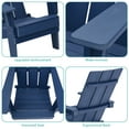 thumbnail image 5 of Sonerlic 4 Peaks Folding Outdoor Patio Adirondack Chair Wide Armrest for Lawn and Beach,Navy Blue, 5 of 8