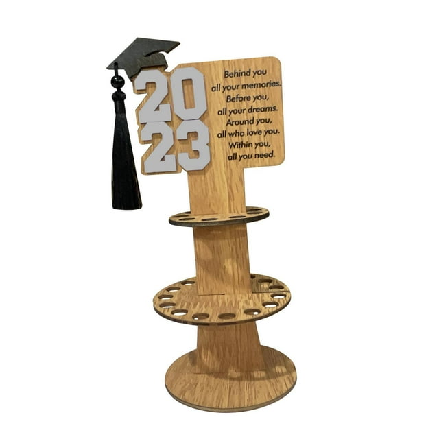 GUOOL Money Holder for 2023 Display Money Rack Holder Wooden Table Stand for Gray