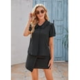 thumbnail image 2 of MINTLIMIT Women's Peter Pan Collar Short Sleeves Shirt Tops Button Work Blouse, 2 of 5