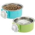 thumbnail image 2 of 2 pcs Crate Dog Bowl Bird Feeder, Removable Stainless Steel Hanging Pet Kennel Cage Bowl Food Water Feeder Coop Cup for Puppy, Cat, Rabbit,Guinea Pigs, 2 of 7