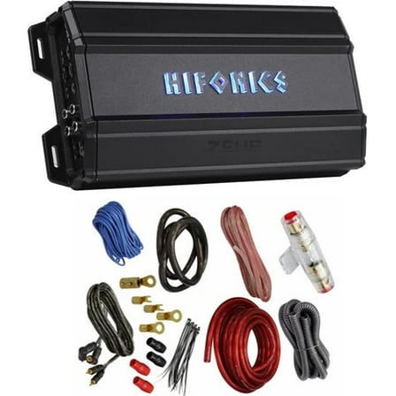 Hifonics ZD-1950.1D 1950W Peak Class D Zeus Monoblock Car Amplifier   4 Gauge Amp Kit