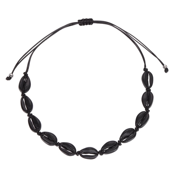 Uxcell Shell Chokers Necklace, Handmade Adjustable Conch Sea Puka Shell Chokers Necklace Boho Summer Beach Jewelry Gifts for Women Men, Black