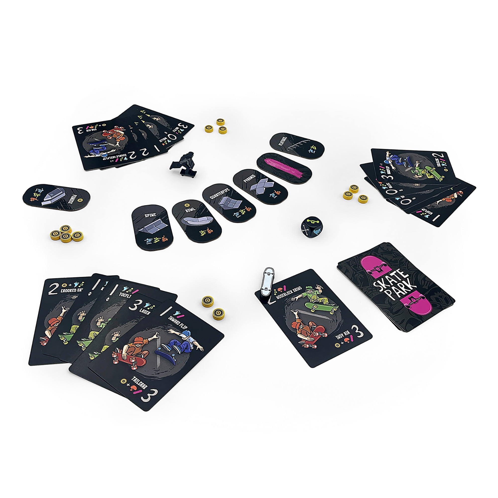 Mnkymnd Games: Skate Park - Trick Playing Card Game, Create Obstacles, Roll To Land Your Tricks, Party & Family Play, Ages 8+, 1-3 Players, 10-20 Min