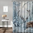 thumbnail image 2 of Orinice Deer Snowy Forest Trees Bathroom Decor Set with Hooks, Colorful Luxurious Graphic Print Polyester Fabric Shower Curtain, Washable, Chic Modern Design 69x72, 2 of 7