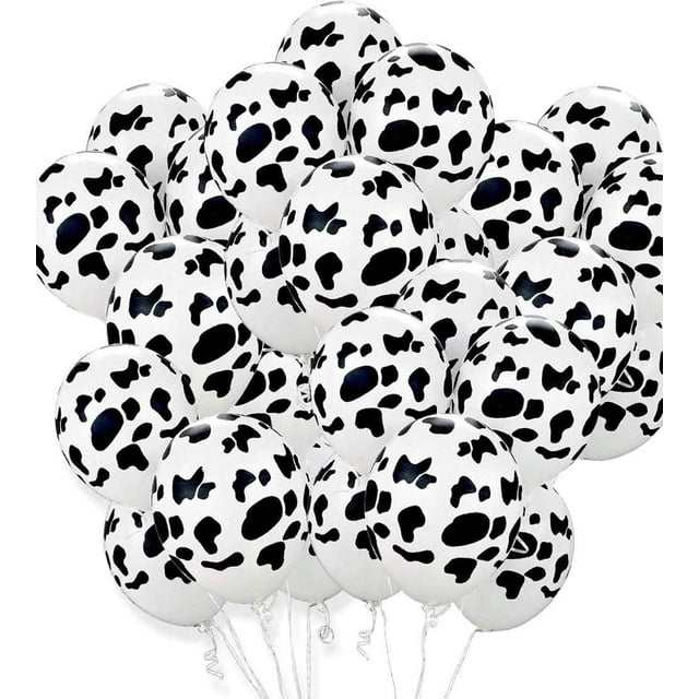 100 Uds. Globos de vaca, divertidos globos con estampado de vaca para niños, suministros de recuerdo para fiesta de cumpleaños, decoraciones JAMW Sencillez