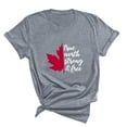 thumbnail image 3 of Camisetas de Manga Corta para Mujeres Canadá Día Hoja de Arce Impresión Básica de Verano Tee, Cuello Redondo Camiseta Casual, 3 of 3