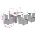 thumbnail image 4 of vidaXL 7 Piece Garden Dining Set with Cushions Grey Poly Rattan, 4 of 5