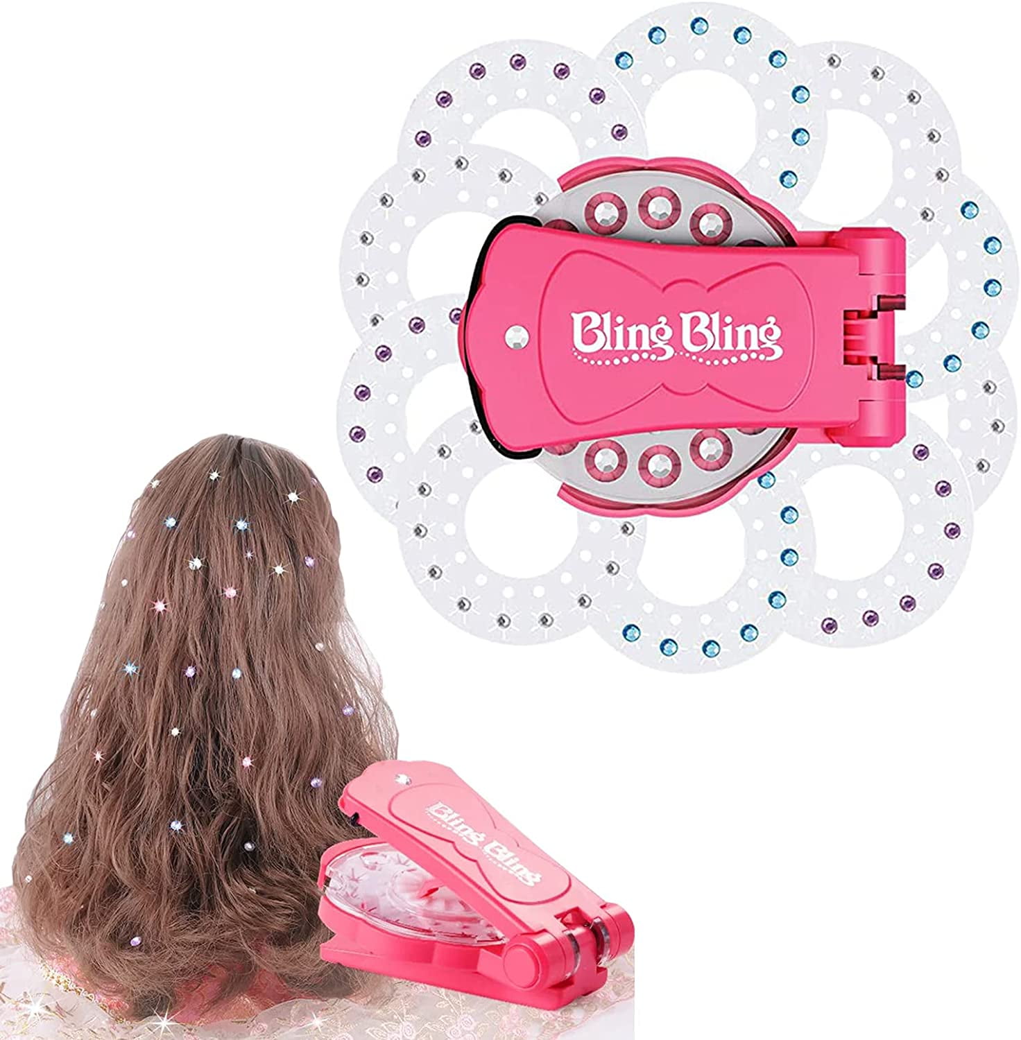 Hair Bedazzler Kit with Rhinestones Bling Gems Decor Styling Tool + 180  Diamonds