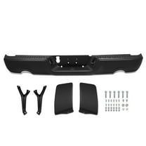 DNA Motoring For 09-19 Dodge Ram 1500 Black Steel Dual Exhaust Rear Bumper w/o Sensor Hole