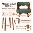 thumbnail image 6 of ClinQ 26 inch Swivel Bar Stool Set of 1, Counter Height Bar Chair with Walnut Legs and Silver Ring Footrest, Upholstered Faux Leather, Green, 6 of 6
