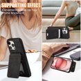 thumbnail image 6 of iPhone 16 Pro Wallet Case, Crossbody Shoulder Strap Premium PU Leather Cards Slots Stand Feature Shockproof Bumper Drop Protection Phone Case Cover for Apple iPhone 16 Pro, Black, 6 of 8