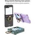 thumbnail image 2 of case for Samsung Z Flip 5 Case with Hinge Protection & Ring Holder Small Screen Protection Cover for Galaxy Z Flip 5 Case, Purple, 2 of 9
